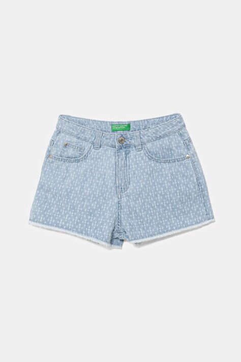United Colors of Benetton pantaloni scurți din denim pentru copii uni, talie reglabila, 42P6C903W