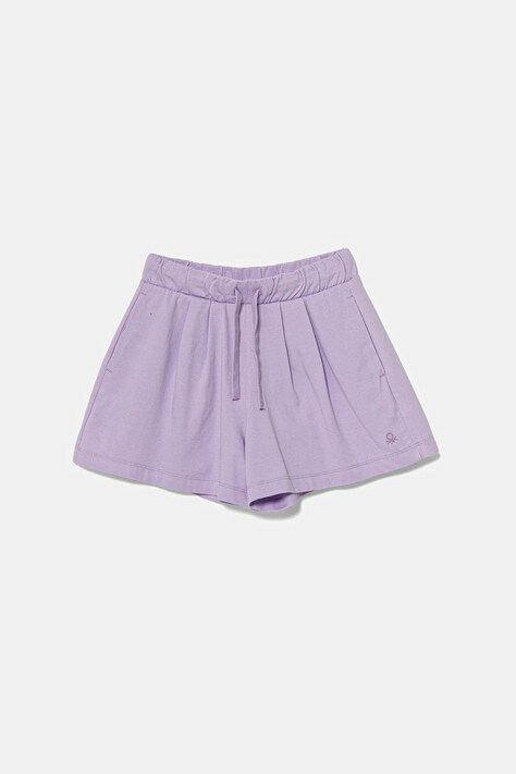 United Colors of Benetton pantaloni scurți din bumbac pentru copii culoarea violet, uni, talie reglabila, 3BL0C903I