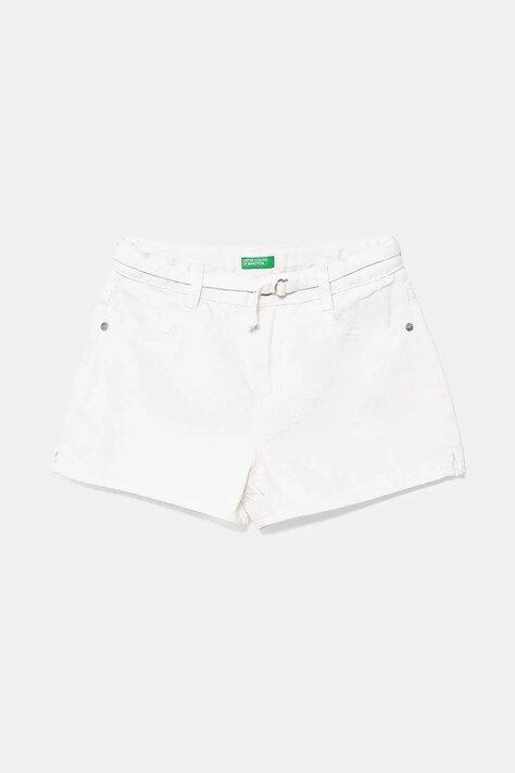 United Colors of Benetton pantaloni scurți din denim pentru copii culoarea alb, uni, 4PLRC903Z