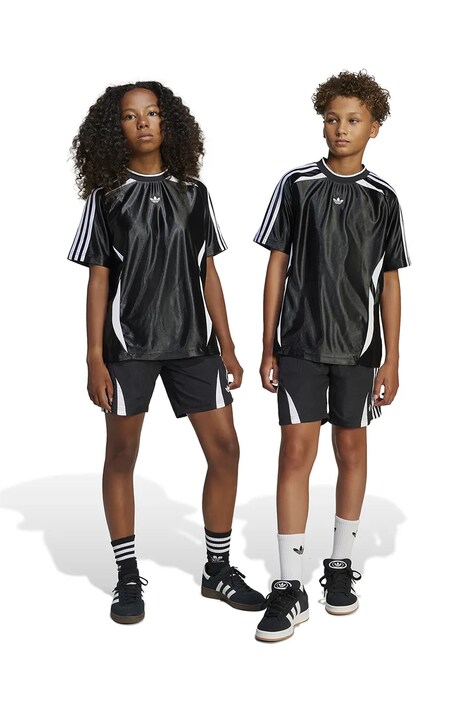 Dětské kraťasy adidas Originals černá barva, s aplikací, nastavitelný pas, JC9122
