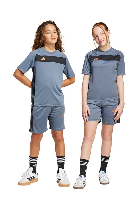 adidas Performance pantaloni scurti copii culoarea gri, cu imprimeu, talie reglabila, JD0603