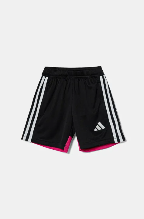 adidas Performance szorty dziecięce kolor czarny z aplikacją regulowana talia JD0605