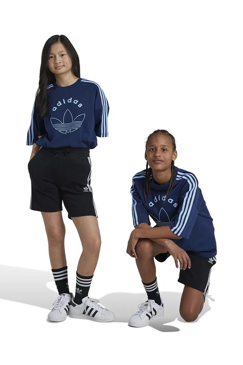 adidas Originals pantaloni scurți copii culoarea negru, cu imprimeu, talie reglabila, IY7481