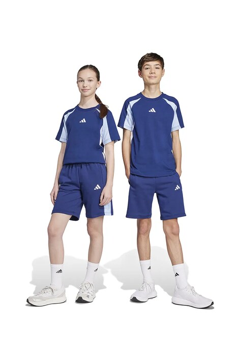 adidas pantaloni scurti copii culoarea albastru marin, cu imprimeu, talie reglabila, JI6232