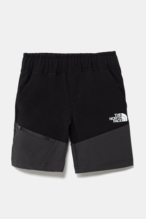 The North Face pantaloni scurti copii TEEN HIKE SHORT culoarea negru, cu imprimeu, talie reglabila, NF0A8AY2KT01