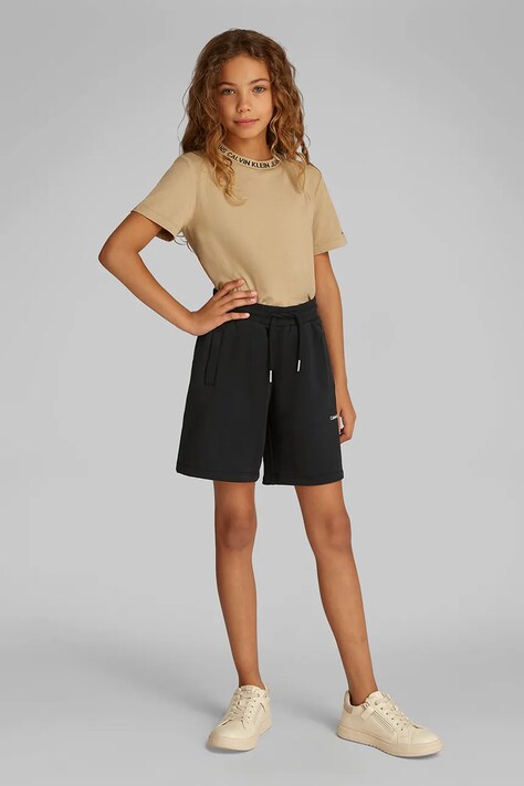 Calvin Klein Jeans pantaloni scurți din bumbac pentru copii culoarea negru, neted, IU0IU00703