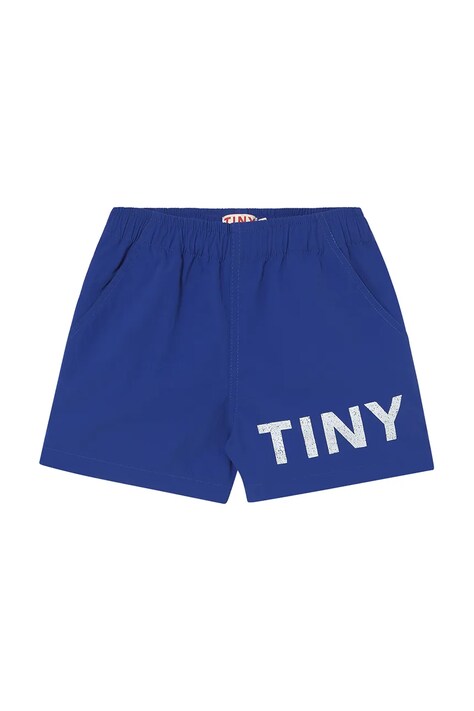 Детски къси панталони Tinycottons TINY SHORT в синьо с принт SS25-252