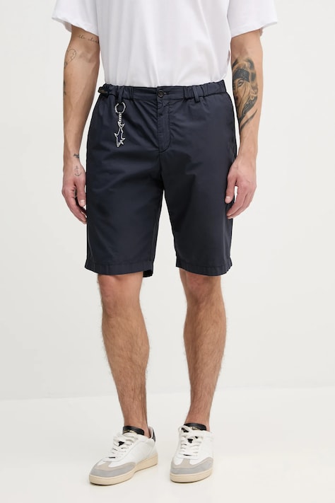 Paul&Shark pamut rövidnadrág sötétkék, férfi, 25414026