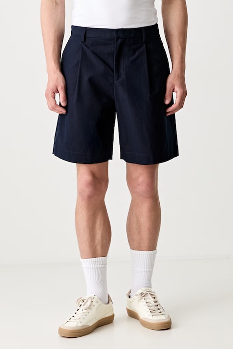 A.P.C. short crew dress shorts cotton Men's navy regular waist COHFU.H10198