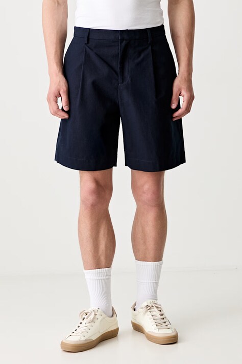 A.P.C. short crew σορτς κομψό βαμβακερά Ανδρικά σκούρα μπλε κανονική COHFU.H10198