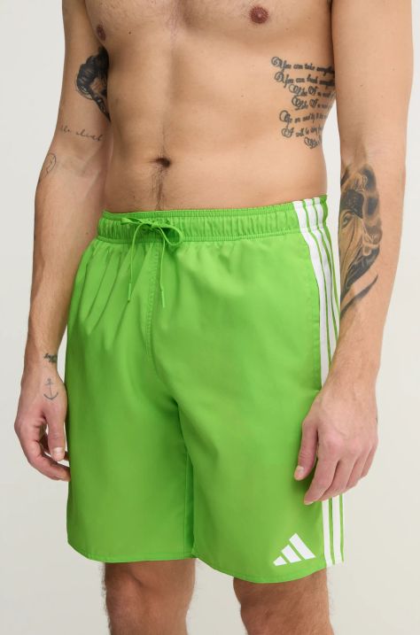 adidas pantaloncini da bagno 3S BLD SH 8IN colore verde JD4242