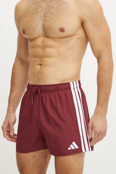 Plavkové šortky adidas 3S BLD SH 3IN červená barva, JL5572