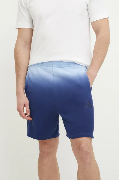 adidas pantaloncini in cotone ALL SZN Dip Dye uomo colore blu JI6359