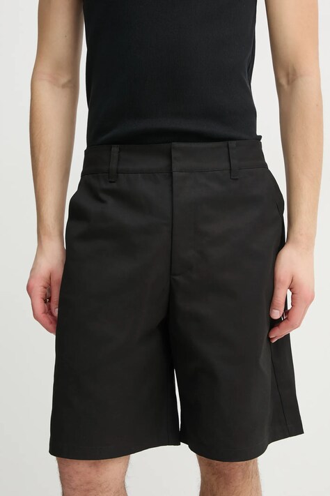 Heliot Emil pantaloni scurti din bumbac culoarea negru, PRESS25_M_10_186_BLK01