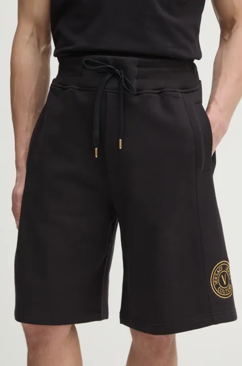 Βαμβακερό σορτσάκι Versace Jeans Couture χρώμα: μαύρο, 78GADT00 CF01T