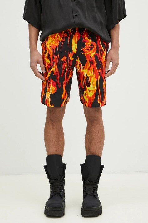 VETEMENTS cotton shorts Fire black color UA66SS400X