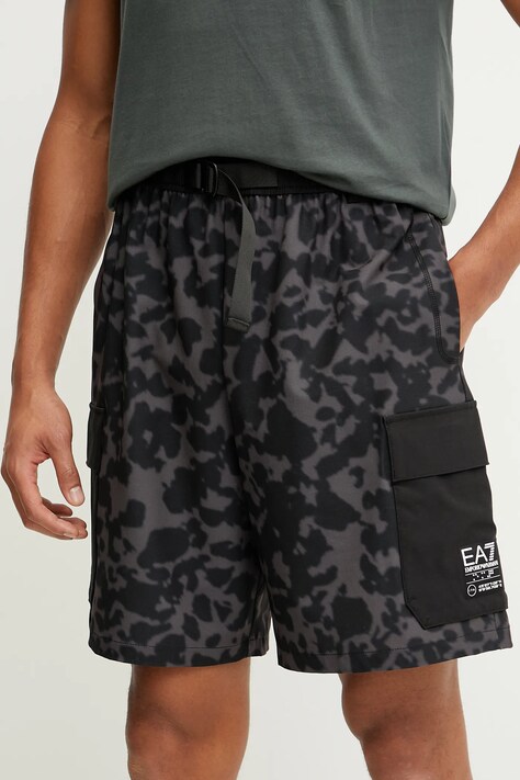 Kraťasy EA7 Emporio Armani pánské, hnědá barva, AF13001.7M000244