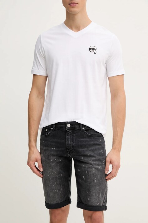 Karl Lagerfeld szorty jeansowe męskie kolor czarny 552832.265820