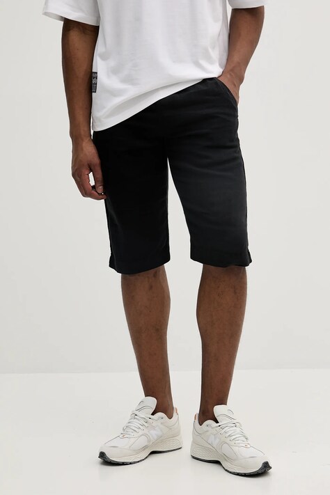 Karl Lagerfeld pantaloni scurți  din in culoarea negru, 552815.265816