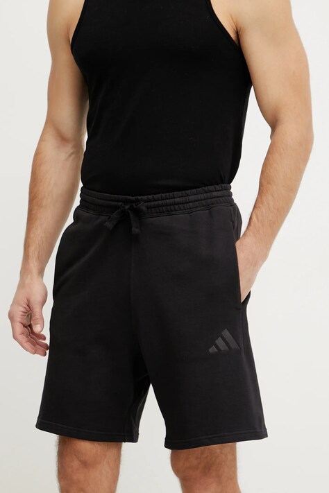 adidas pantaloni scurti din bumbac ALL SZN barbati, culoarea negru, IX1247