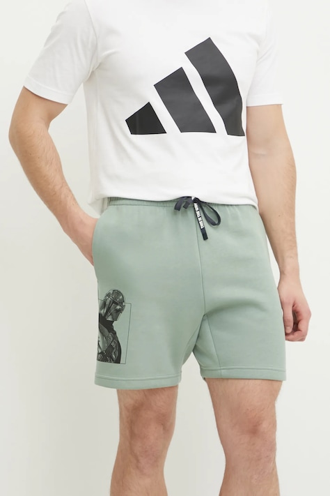 Šortky adidas x Mandalorian pánske, zelená farba, JI5722