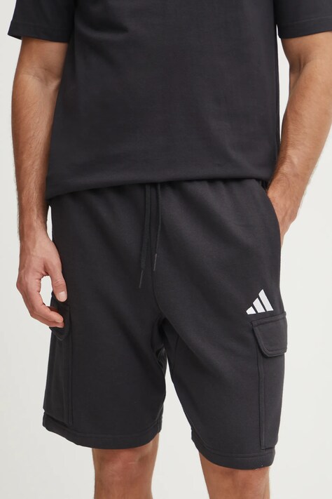 adidas pantaloni scurti Feelcozy barbati, culoarea negru, JE3869