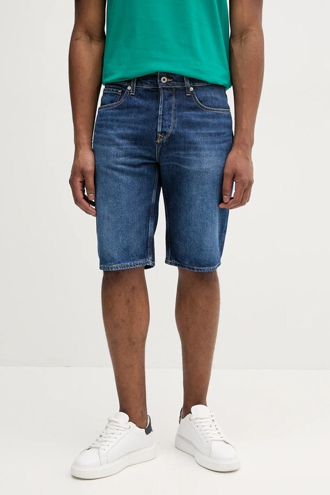 Pepe Jeans pantaloni scurți jeans RELAXED SHORT CALLEN bărbați, culoarea bleumarin, PM801079IC2