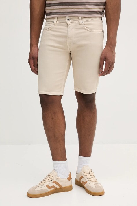 Pepe Jeans pantaloni scurți TAPER SHORT culoarea bej, PM801084YH2