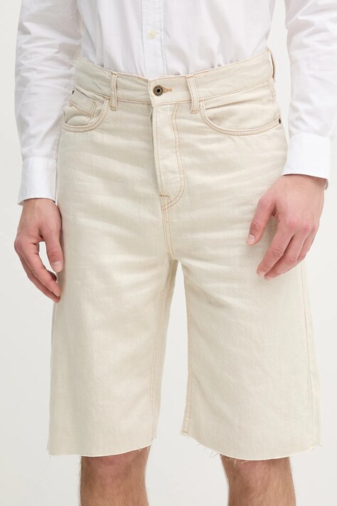 Pepe Jeans pantaloni scurți jeans BERMUDA SHORT ECRU bărbați, culoarea bej, PM801172