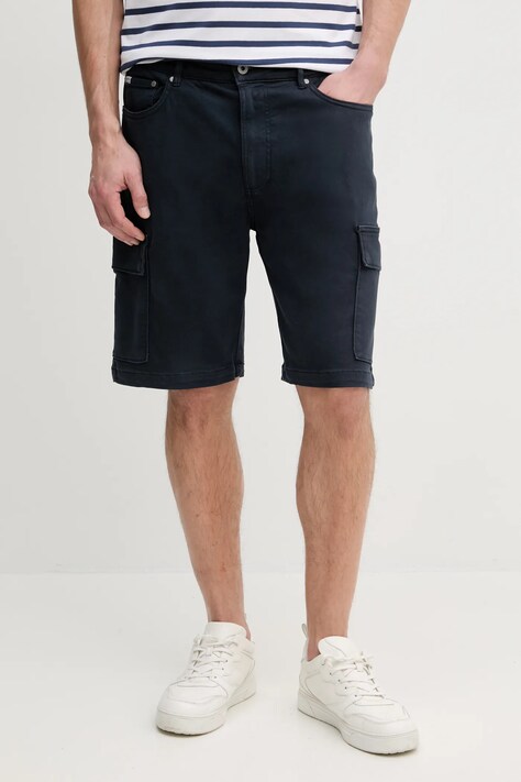 Kraťasy Pepe Jeans GYMDIGO FIVE POCKETS CARGO SHORT pánské, tmavomodrá barva, PM801177