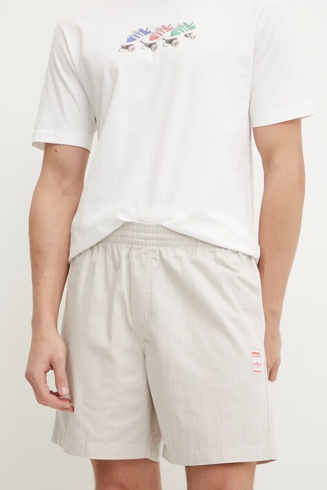 Bavlněné šortky adidas Originals Wabash pánské, béžová barva, JD0674