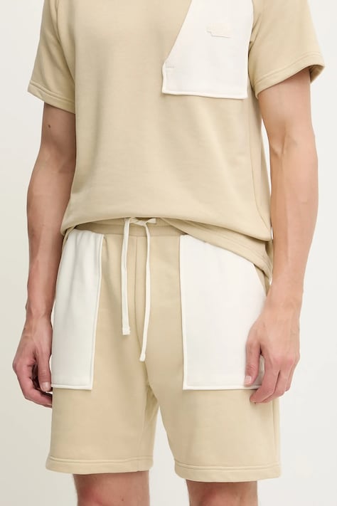 The North Face pantaloni scurți Terry Regular culoarea bej, NF0A8C293X41