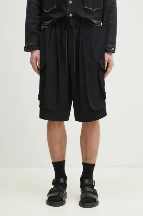 Къс панталон Y-3 Rayon Twill Shorts в черно JD1482