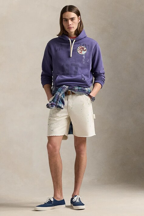Polo Ralph Lauren pantaloncini in cotone Flat Front uomo colore bianco 710963172