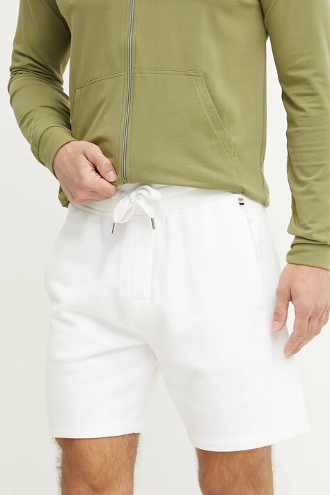 BOSS pantaloni scurți din bumbac bărbați, culoarea alb, 50540522