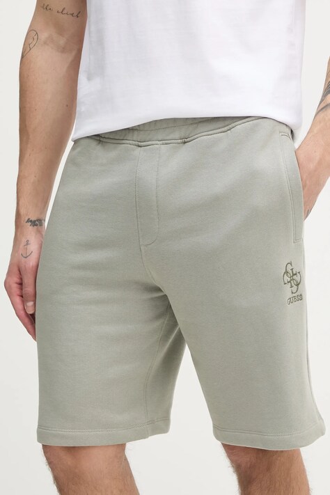 Guess pantaloni scurti CLOVIS barbati, culoarea verde, M5GD10 KCN01