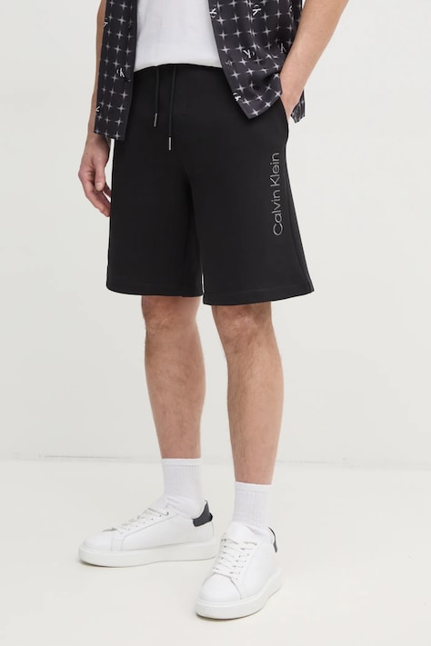 Bavlněné šortky Calvin Klein černá barva, K10K114121