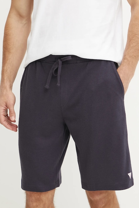 Guess pantaloni scurti din bumbac barbati, culoarea albastru marin, F5GD00 KC5Y1