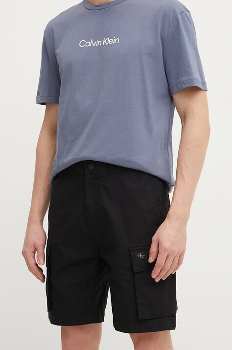Calvin Klein Jeans pantaloni scurti barbati, culoarea negru, J30J327376