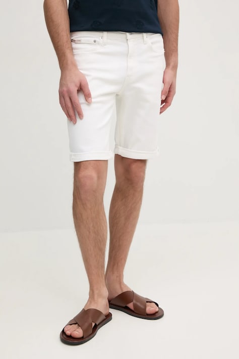 Kraťasy Calvin Klein Jeans pánské, bílá barva, J30J327536