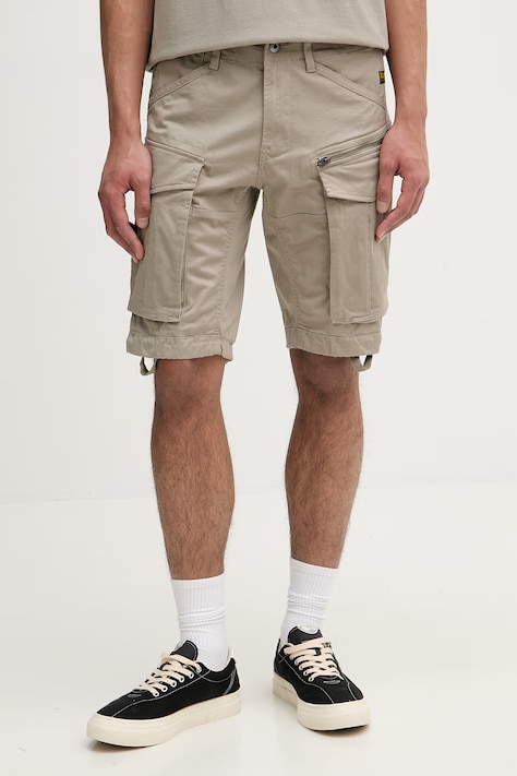 G-Star szorty cargo męskie bawełniane z elastanem Rovic zip regular szare regular waist D26214-5126