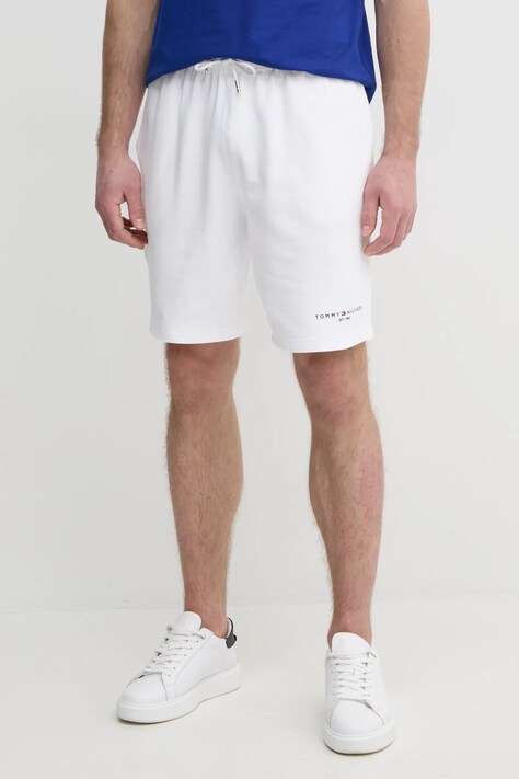 Bavlnené šortky Tommy Hilfiger pánske, biela farba, MW0MW38698