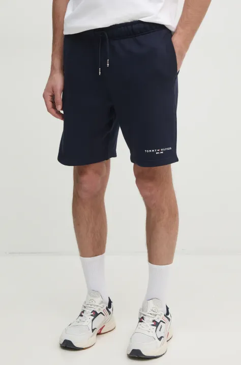 Памучен къс панталон Tommy Hilfiger в тъмносиньо MW0MW38698
