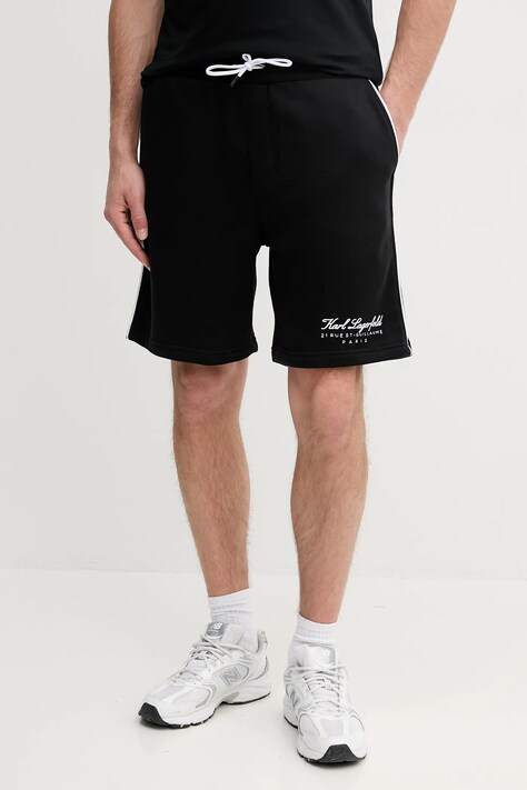Karl Lagerfeld pantaloni scurti barbati, culoarea negru, A2M44002