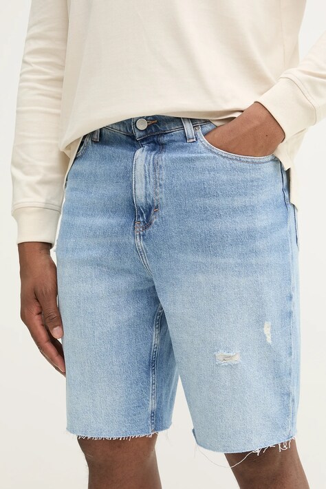 Rifľové krátke nohavice Tommy Jeans pánske, DM0DM20957