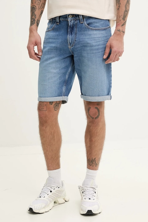 Rifľové krátke nohavice Tommy Jeans pánske, DM0DM20961