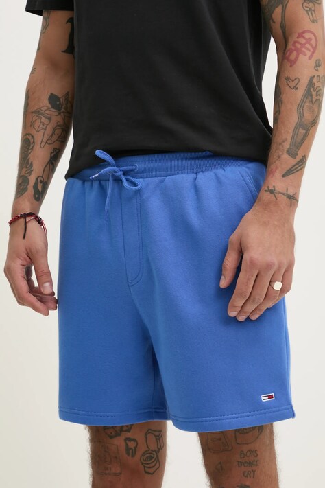 Kraťasy Tommy Jeans pánské, fialová barva, DM0DM21931