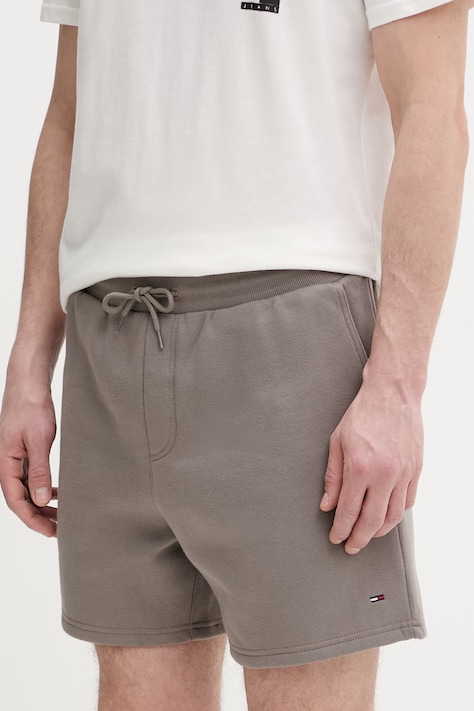 Tommy Jeans szorty dresowe męskie z bawełną brązowe DM0DM21931