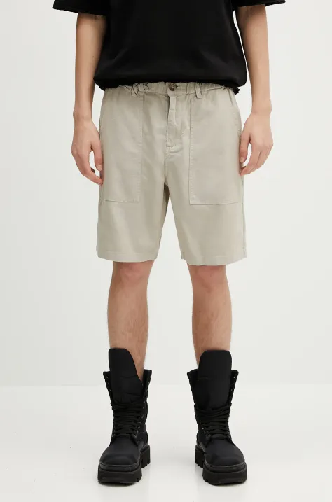 Barbour szorty Barbour Natural Linen Blend Short męskie kolor beżowy MST0064