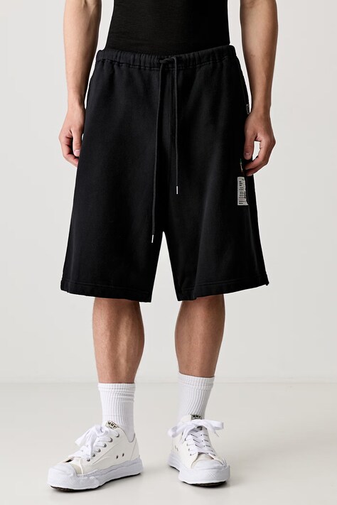 Maison MIHARA YASUHIRO Distressed Shorts szorty dresowe bawełniane męskie czarne regular waist J14SP725